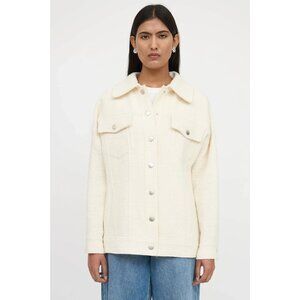 A.L.C. Benson Cream Tweed Button-Up Shacket $320, Size Medium